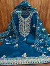Ds Designer Suit Organza Silk Non Catalog Dress Material Wholesalers In Delhi
